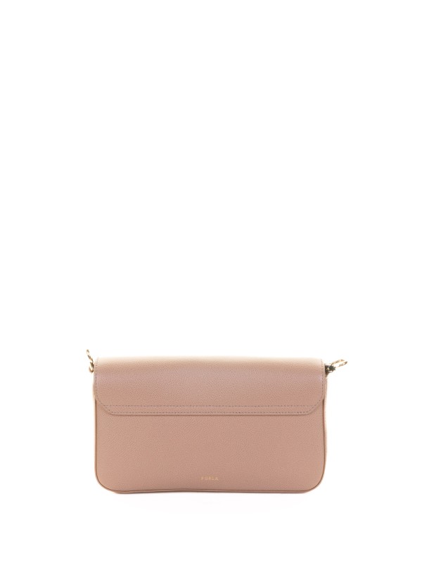Borsa a tracolla Iride S beige in pelle