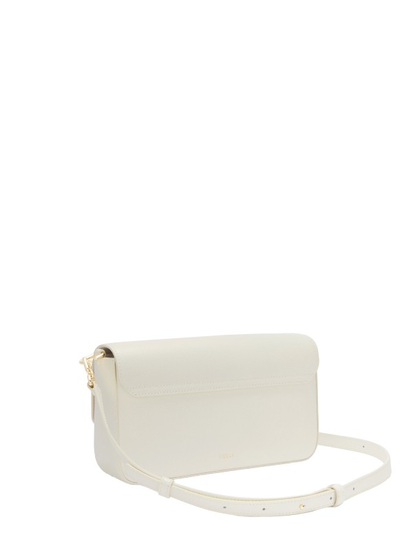 Borsa a tracolla Iride S panna in pelle