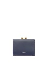 Portafoglio compatto Dots S in pelle blu
