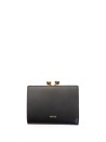 Portafoglio compatto Dots S in pelle nero<BR/>
