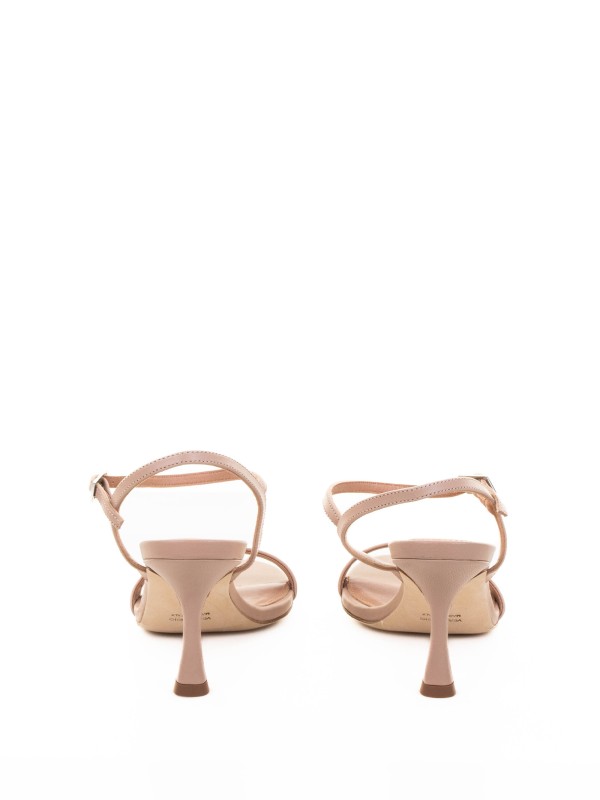 Sandalo slingback in nappa nude linea Nicole Bonnet con tacco