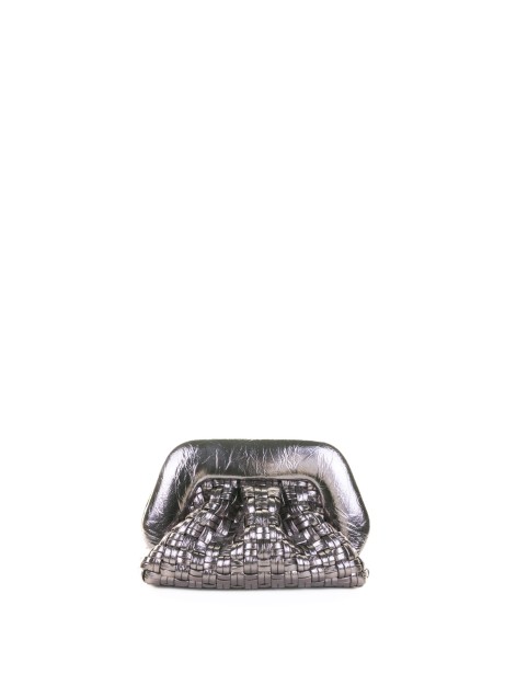 Pochette micro in argento con tracolla