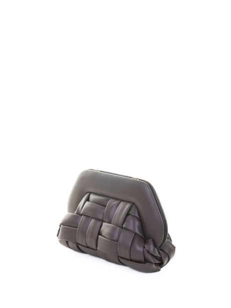 Pochette Tia ebano motivo intrecciato con tracolla 2