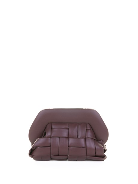 Pochette Tia prugna motivo intrecciato con tracolla