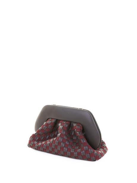 Pochette Tia ebano motivo intrecciato in suede con tracolla 2