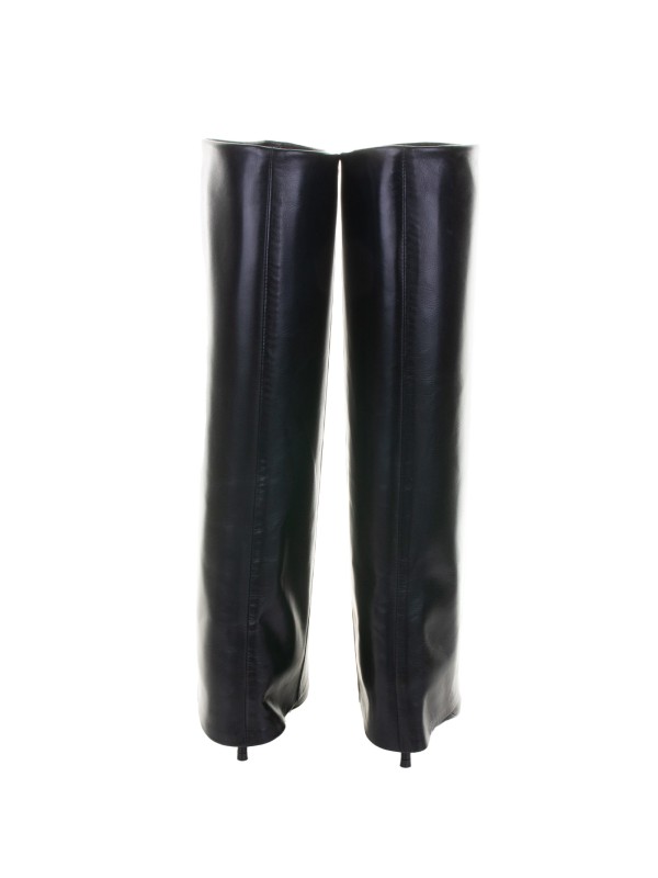 Black Nappa Leather Heeled Boot