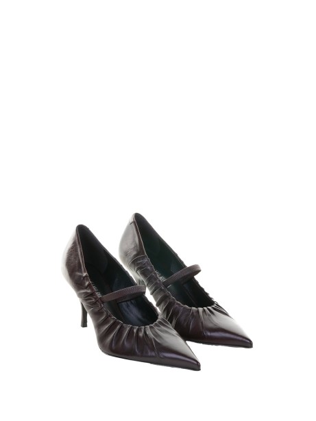 Décolleté cinturino in nappa cioccolato