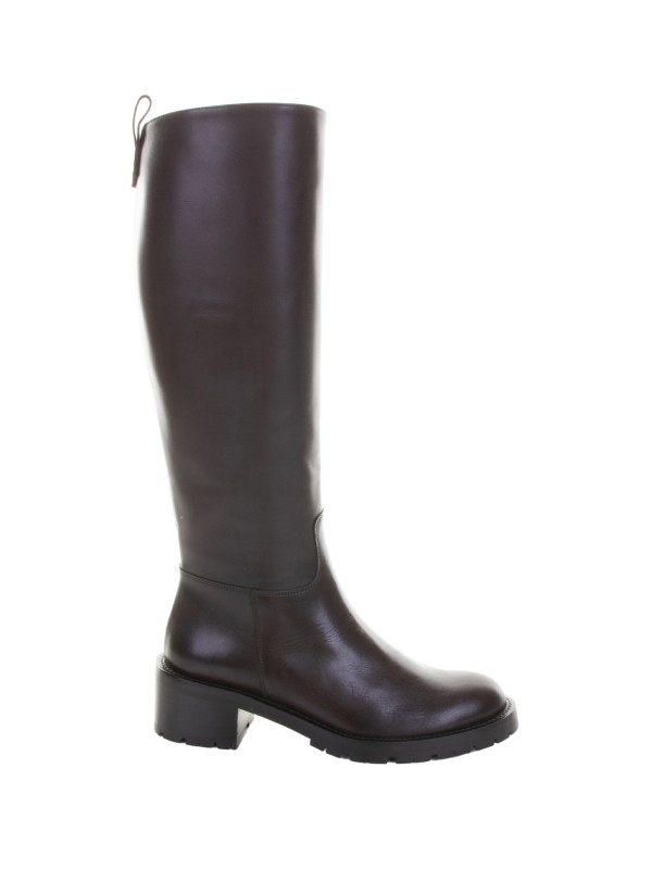 Dark Brown Leather Boot with Rubber Sole