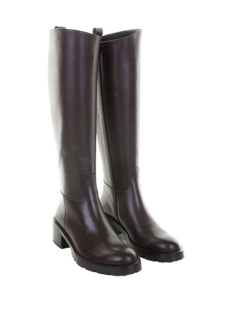 Dark Brown Leather Boot with Rubber Sole