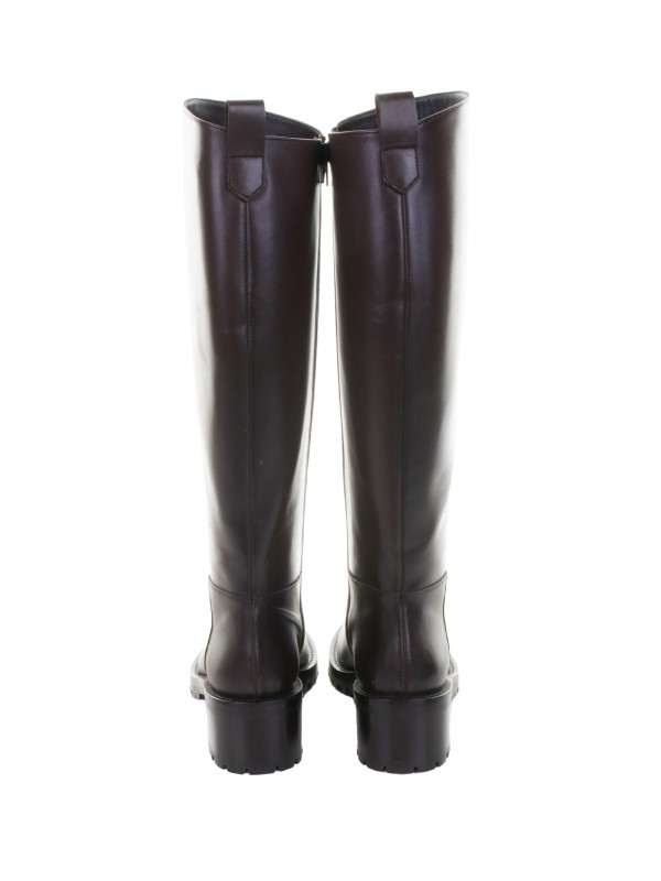 Dark Brown Leather Boot with Rubber Sole