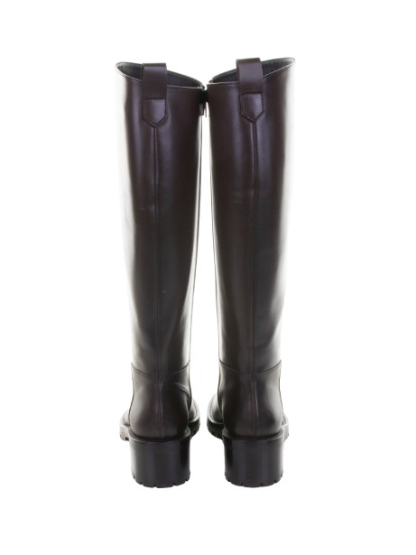 Dark Brown Leather Boot with Rubber Sole