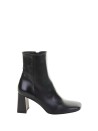 Stivaletto nero in nappa con tacco