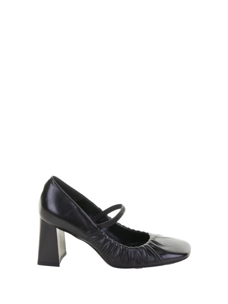 Décolleté cinturino nero in nappa