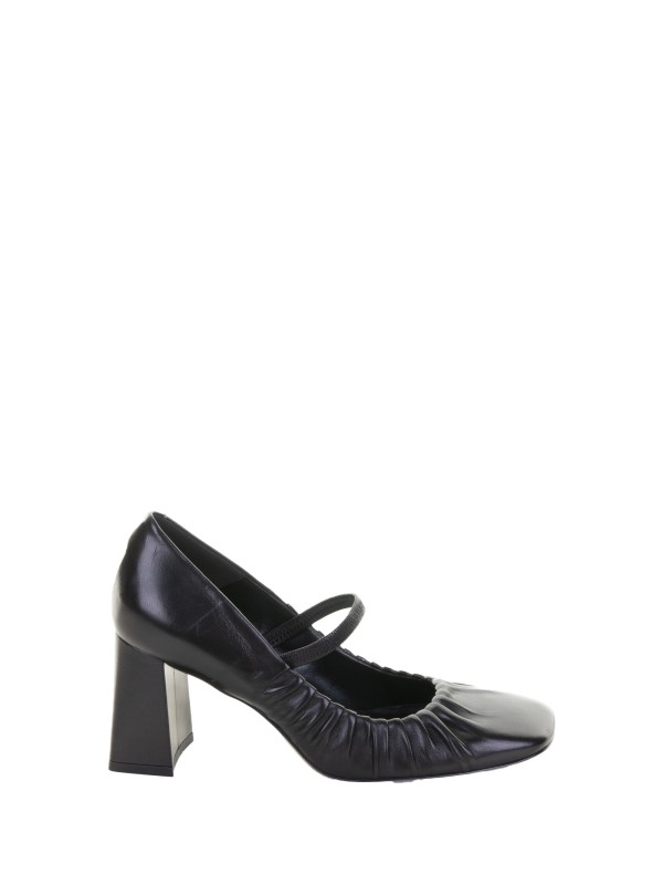 Black Nappa Leather Pumps