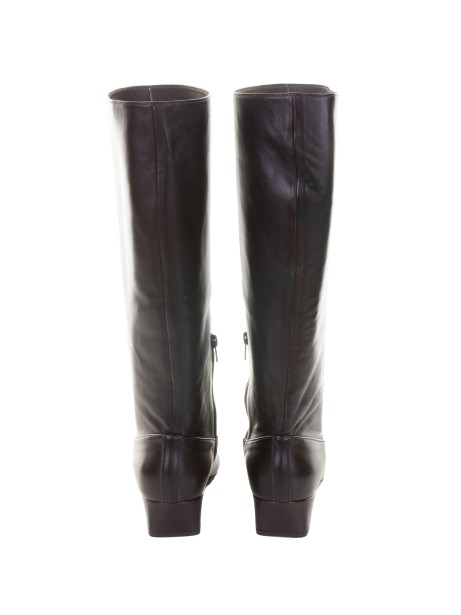 Brown Leather Zip-Up Boot