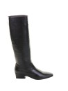 Black Leather Zip-Up Boot