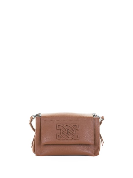 Borsa a tracolla marrone in pelle