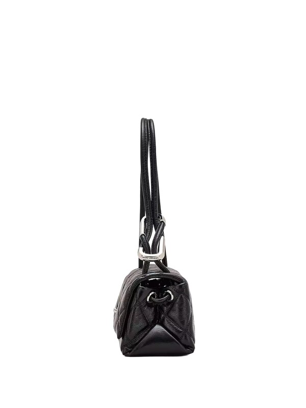 Borsa Mini Dual a tracolla in pelle nera