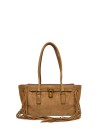 Borsa a mano Hamilton Moderne piccola con logo in suede con frange