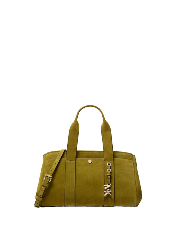 Borsa a mano Romee piccola in suede  con logo MK lucido