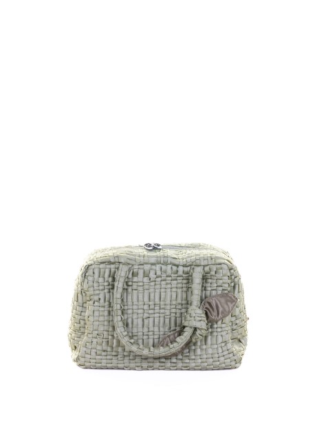 Borsa doppio manico intrecciata salvia