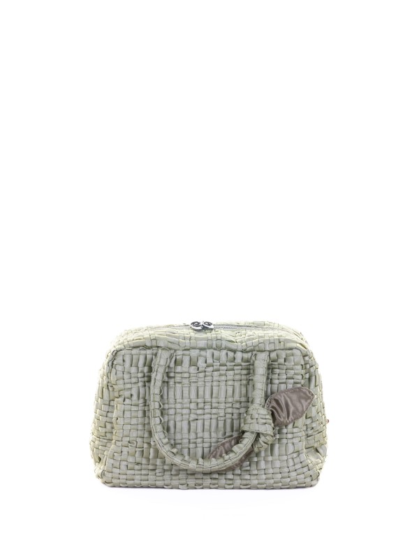 Sage Green Woven Double-Handle Bag
