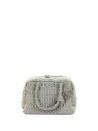 Borsa doppio manico intrecciata salvia