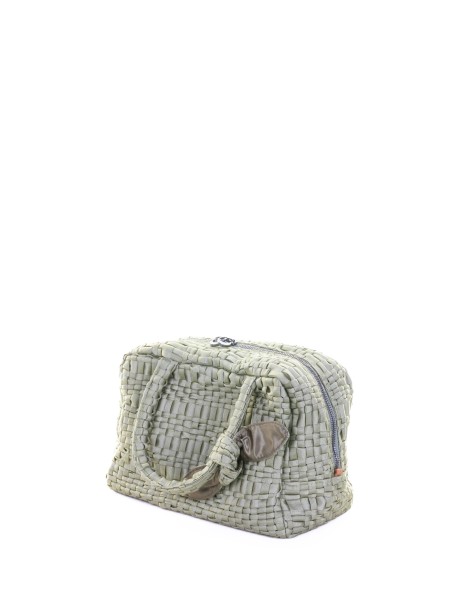 Borsa doppio manico intrecciata salvia