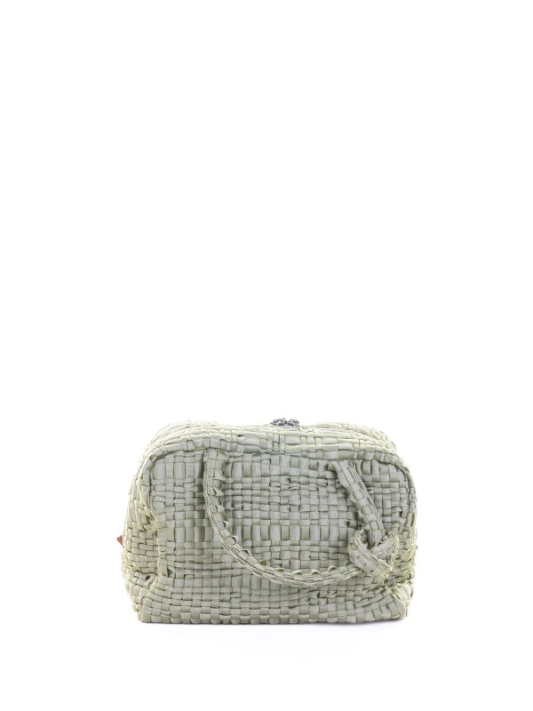 Sage Green Woven Double-Handle Bag