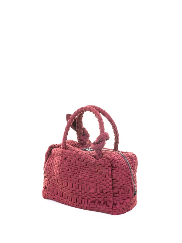 Borsa doppio manico intrecciata bordeaux