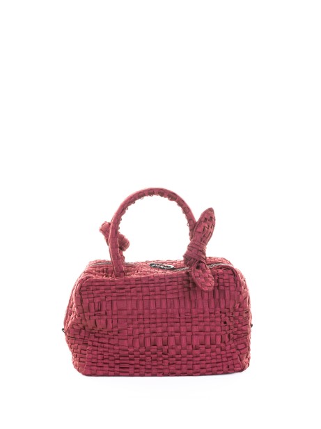Borsa doppio manico intrecciata bordeaux