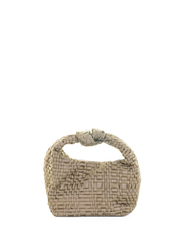 Mini Datolite Handbag in Beige Woven Ribbon
