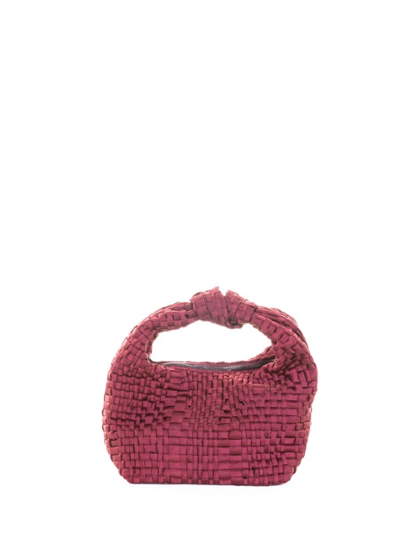 Mini Datolite Handbag in Burgundy Woven Ribbon