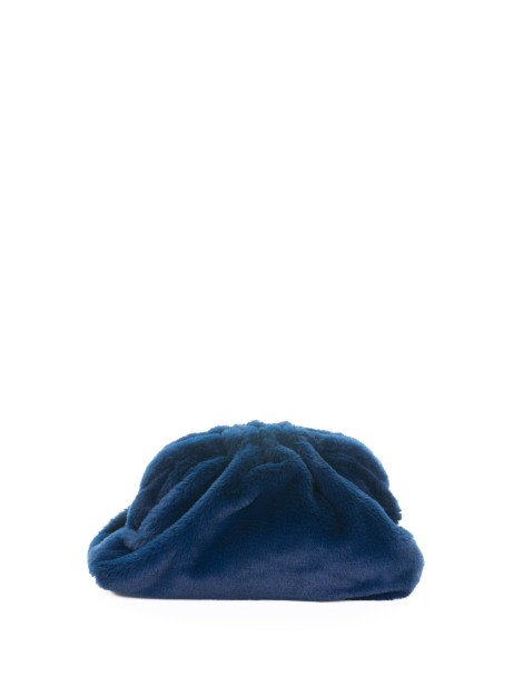 Nita Game Blue Faux Fur Clutch with Shoulder Strap