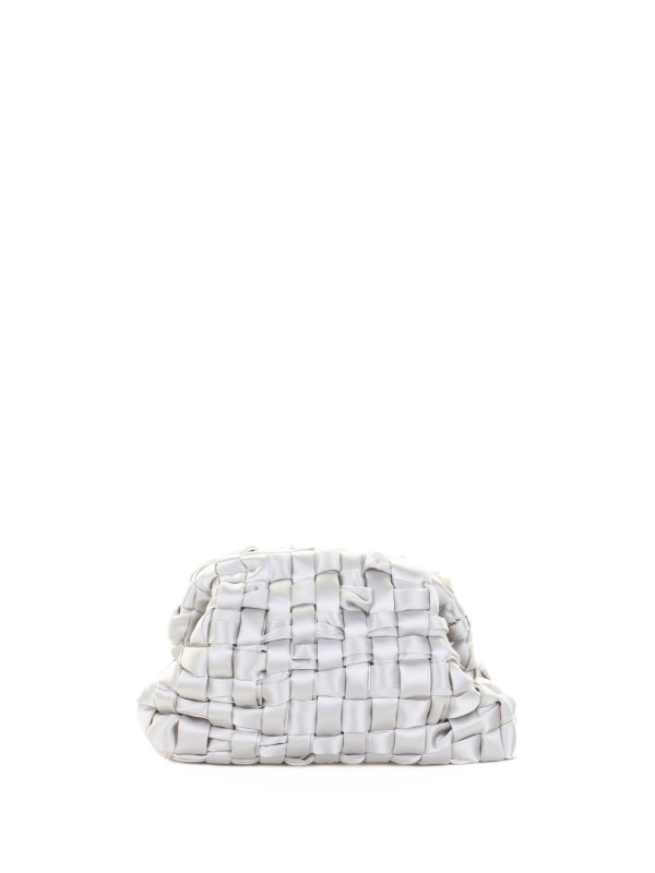 Pochette Satin Game in tessuto di nastro intrecciato silver Pochette Satin Game in tessuto di nastro intrecciato silver