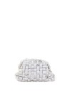 Pochette Satin Game in tessuto di nastro intrecciato silver