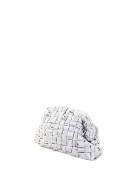 Pochette Satin Game in tessuto di nastro intrecciato silver 2