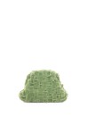 Pochette Velvet Mini Game in  velluto intrecciato verde