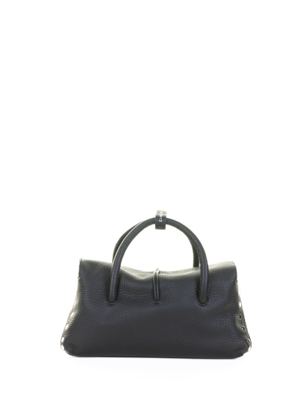 Borsa Dotta Centauro nera in pelle di vitello con tracolla