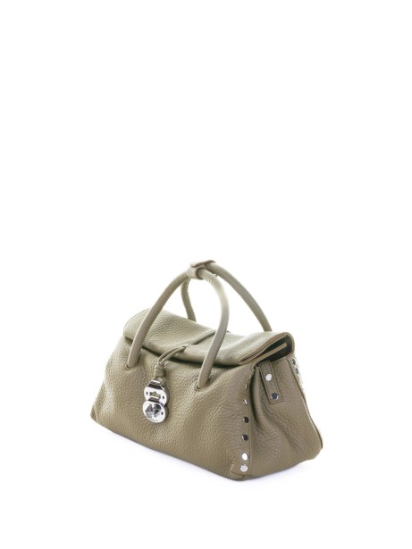 Borsa Dotta Centauro verde in pelle di vitello con tracolla 2