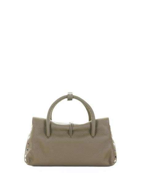 Borsa Dotta Centauro verde in pelle di vitello con tracolla