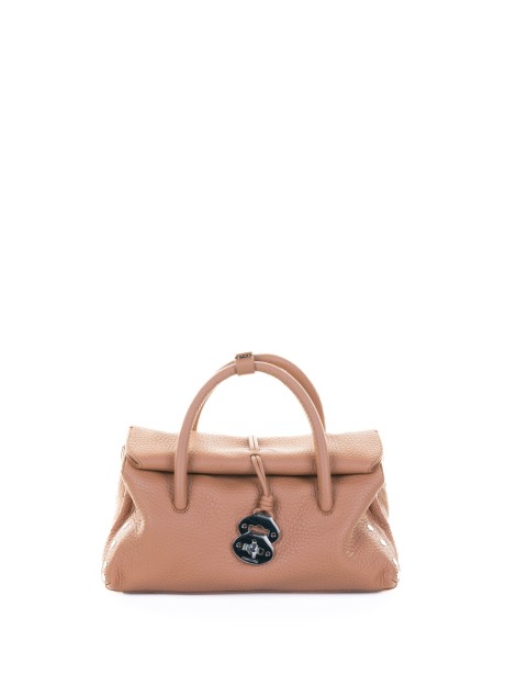 Borsa Dotta Centauro marrone in pelle di vitello con tracolla