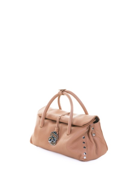 Borsa Dotta Centauro marrone in pelle di vitello con tracolla 2