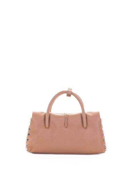 Borsa Dotta Centauro marrone in pelle di vitello con tracolla