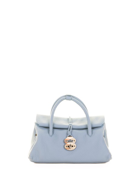 Dotta Centauro bag in light blue calfskin with shoulder strap