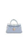 Dotta Centauro bag in light blue calfskin with shoulder strap