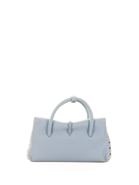Dotta Centauro bag in light blue calfskin with shoulder strap