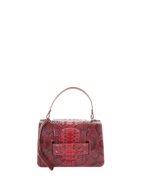 Borsa a mano pitone rosso con tracolla Borsa a mano pitone rosso con tracolla