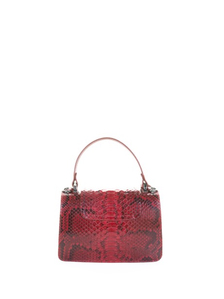 Borsa a mano pitone rosso con tracolla