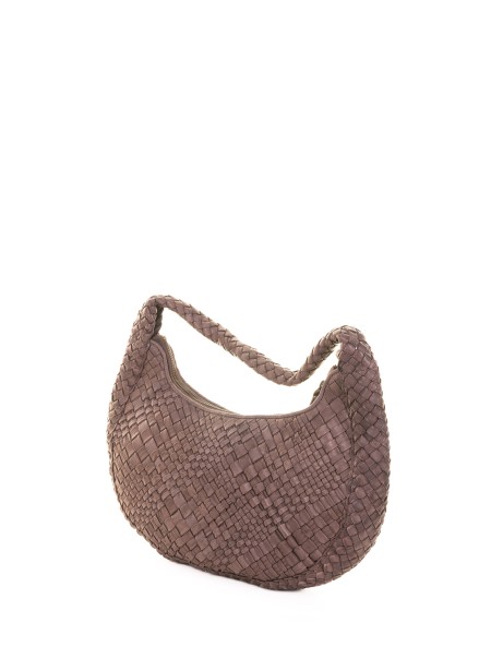 Borsa a spalla in pelle intrecciata testa di moro 2